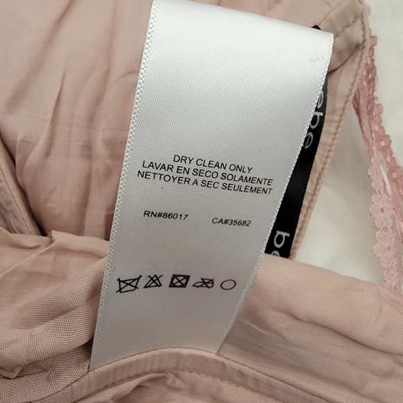 Bebe Silk Corset Top Sz M Lace Up Details Satin Mauve Pink 90's Fairy Coquette - Picture 9 of 9